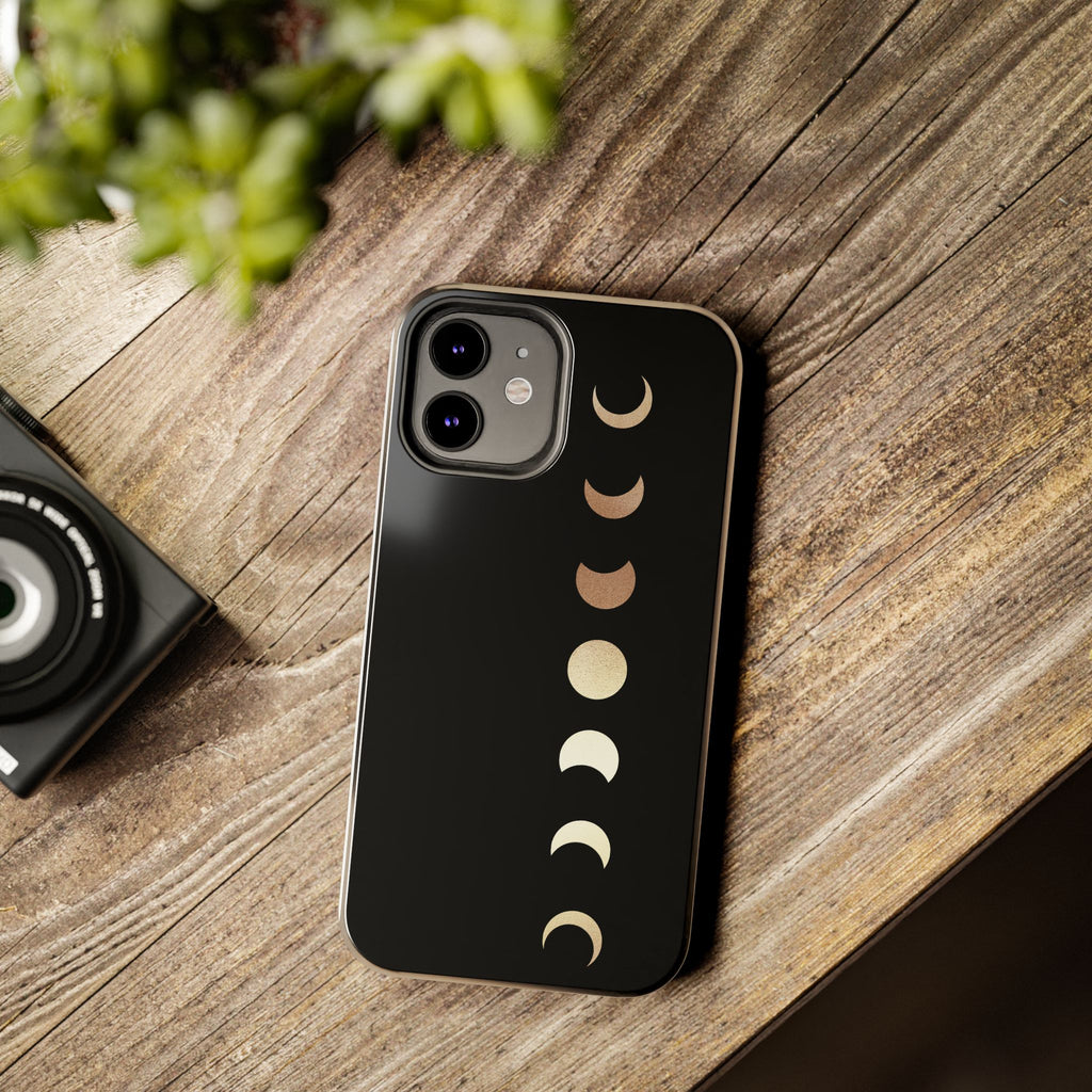 Moon Phase Tough Phone Case — Minimalist Celestial iPhone Protector