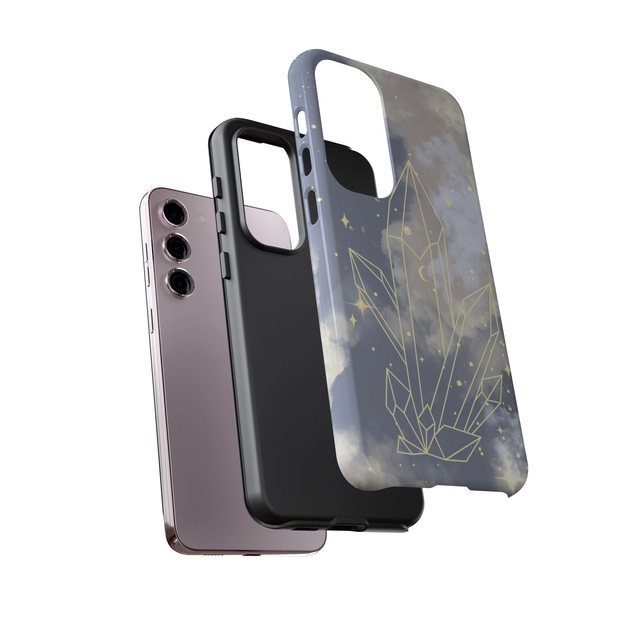 Crystal Moon Tough Phone Case — Mystical Cloudy Sky Protective Cover