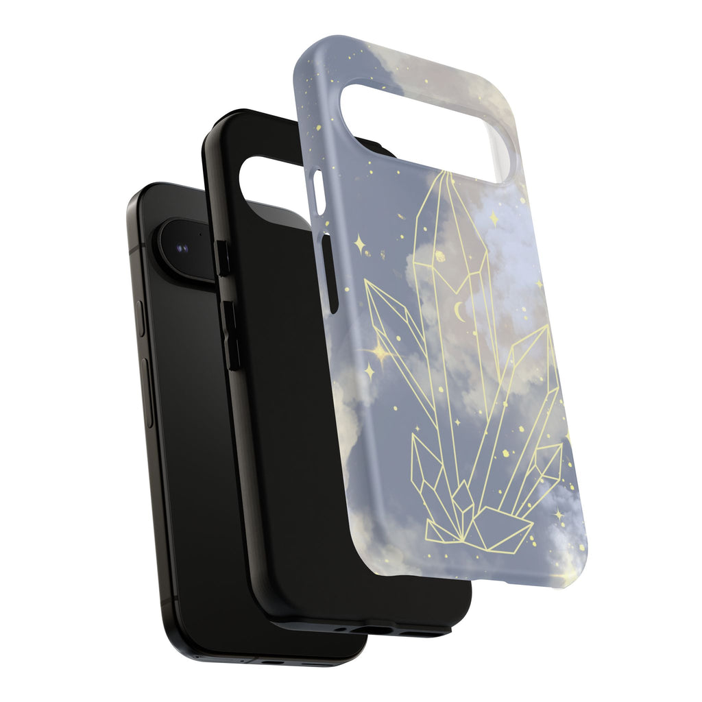 Crystal Moon Tough Phone Case — Mystical Cloudy Sky Protective Cover
