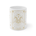 Gemini Zodiac Coffee Mug — Gold Celestial Ceramic 11oz
