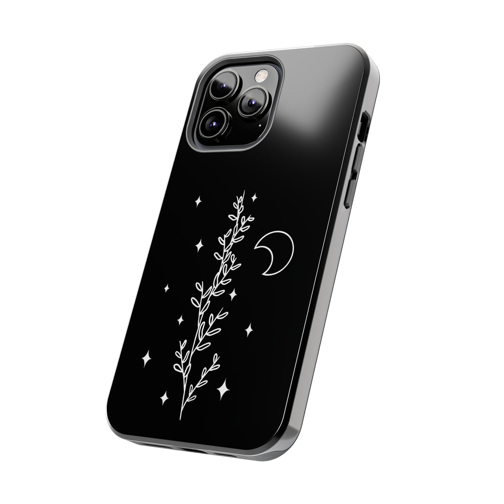 Floral Moon Tough Phone Case – Night Sky Botanical Phone Cover