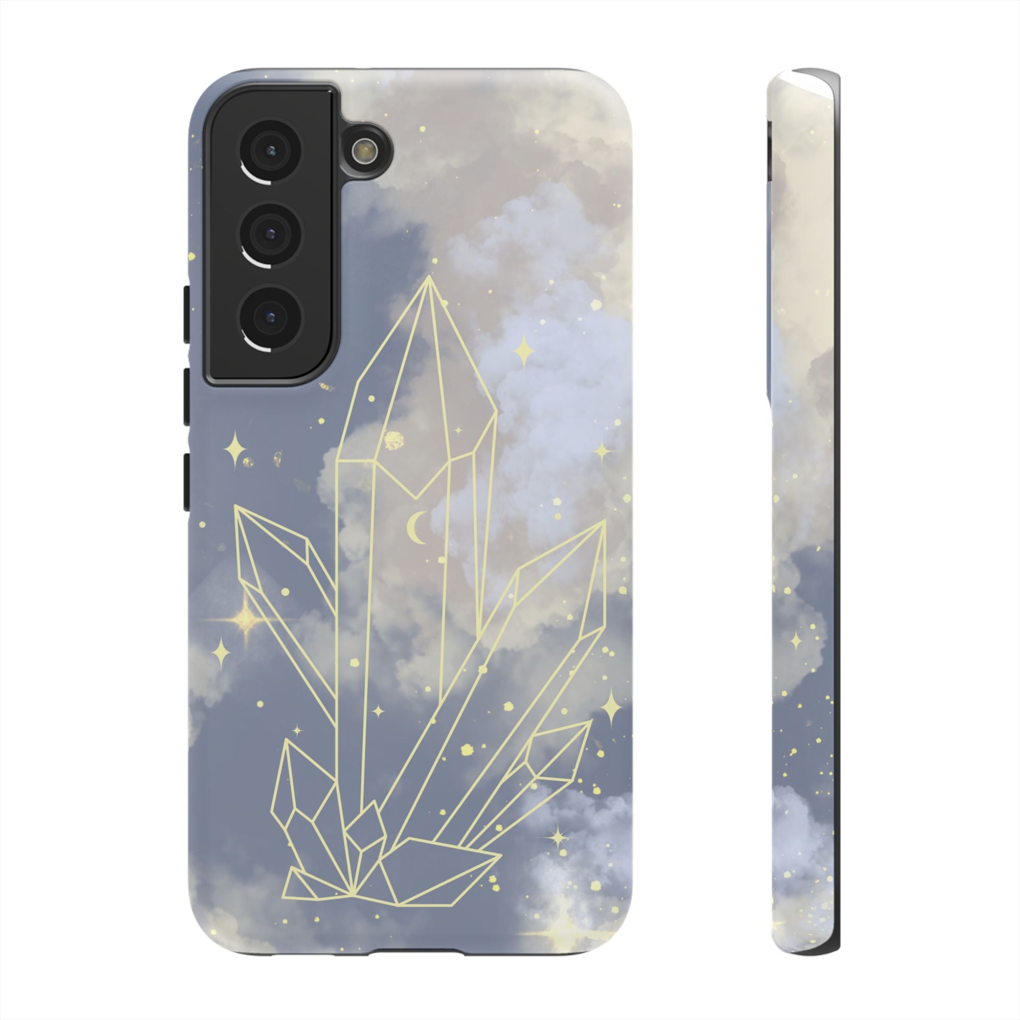 Crystal Moon Tough Phone Case — Mystical Cloudy Sky Protective Cover