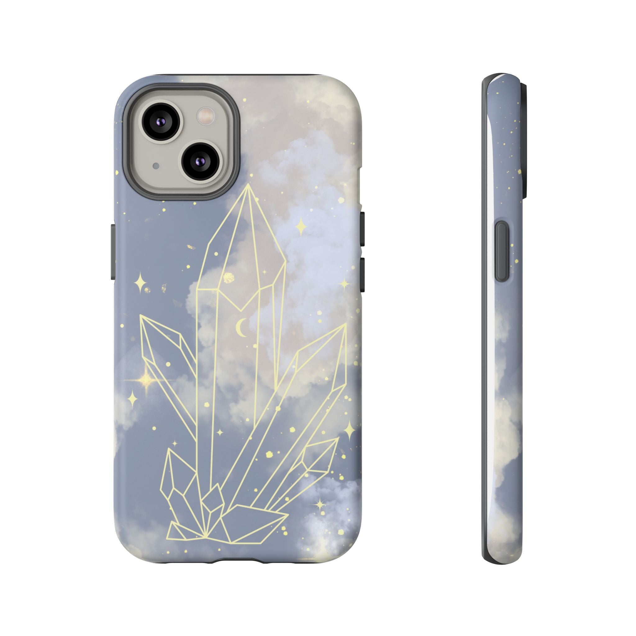 Crystal Moon Tough Phone Case — Mystical Cloudy Sky Protective Cover