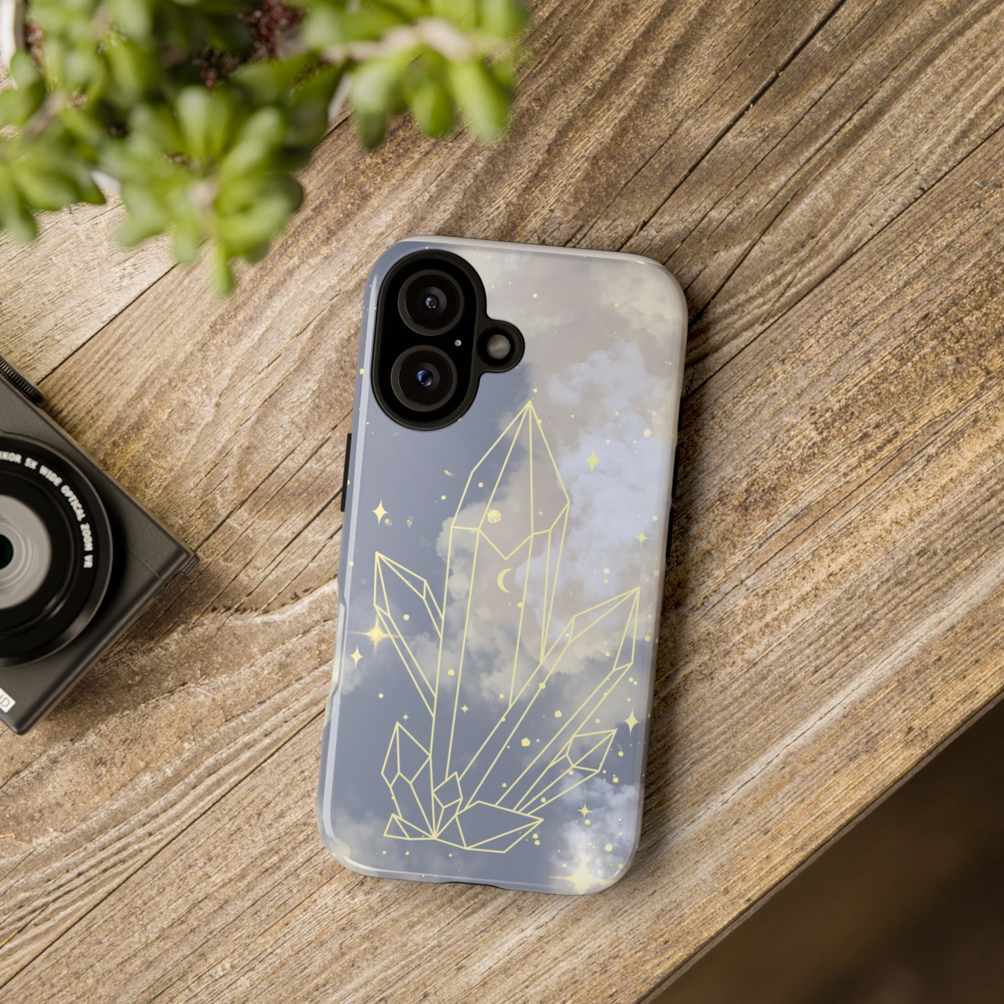 Crystal Moon Tough Phone Case — Mystical Cloudy Sky Protective Cover