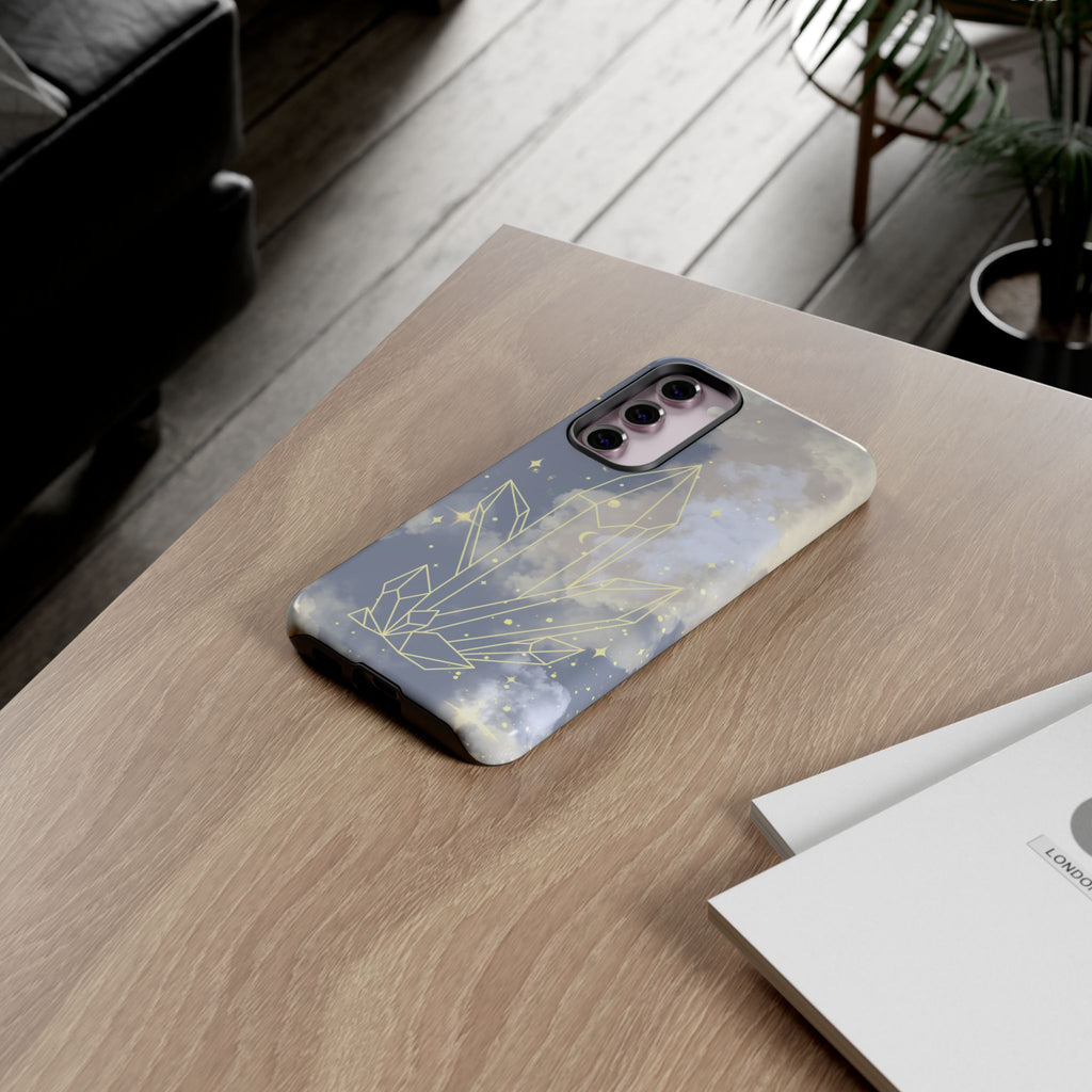 Crystal Moon Tough Phone Case — Mystical Cloudy Sky Protective Cover