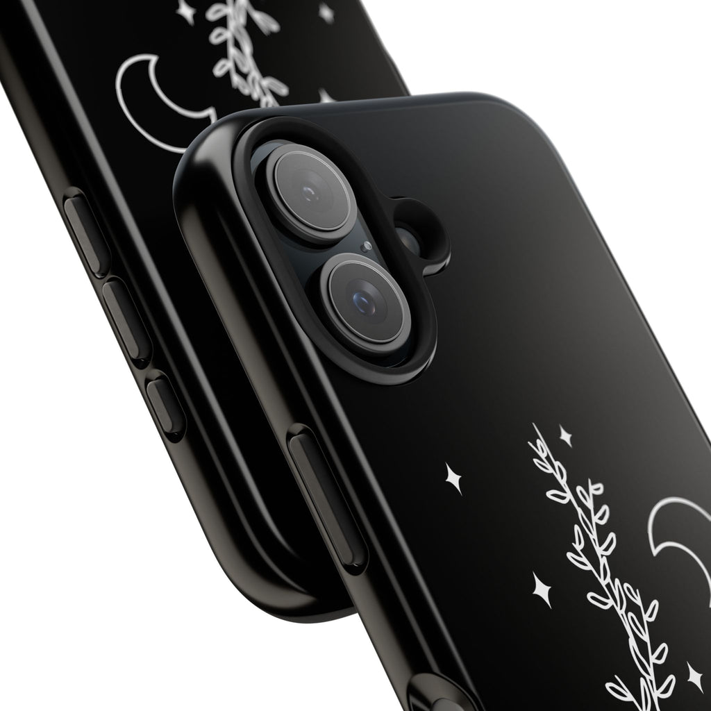 Floral Moon Tough Phone Case – Night Sky Botanical Phone Cover