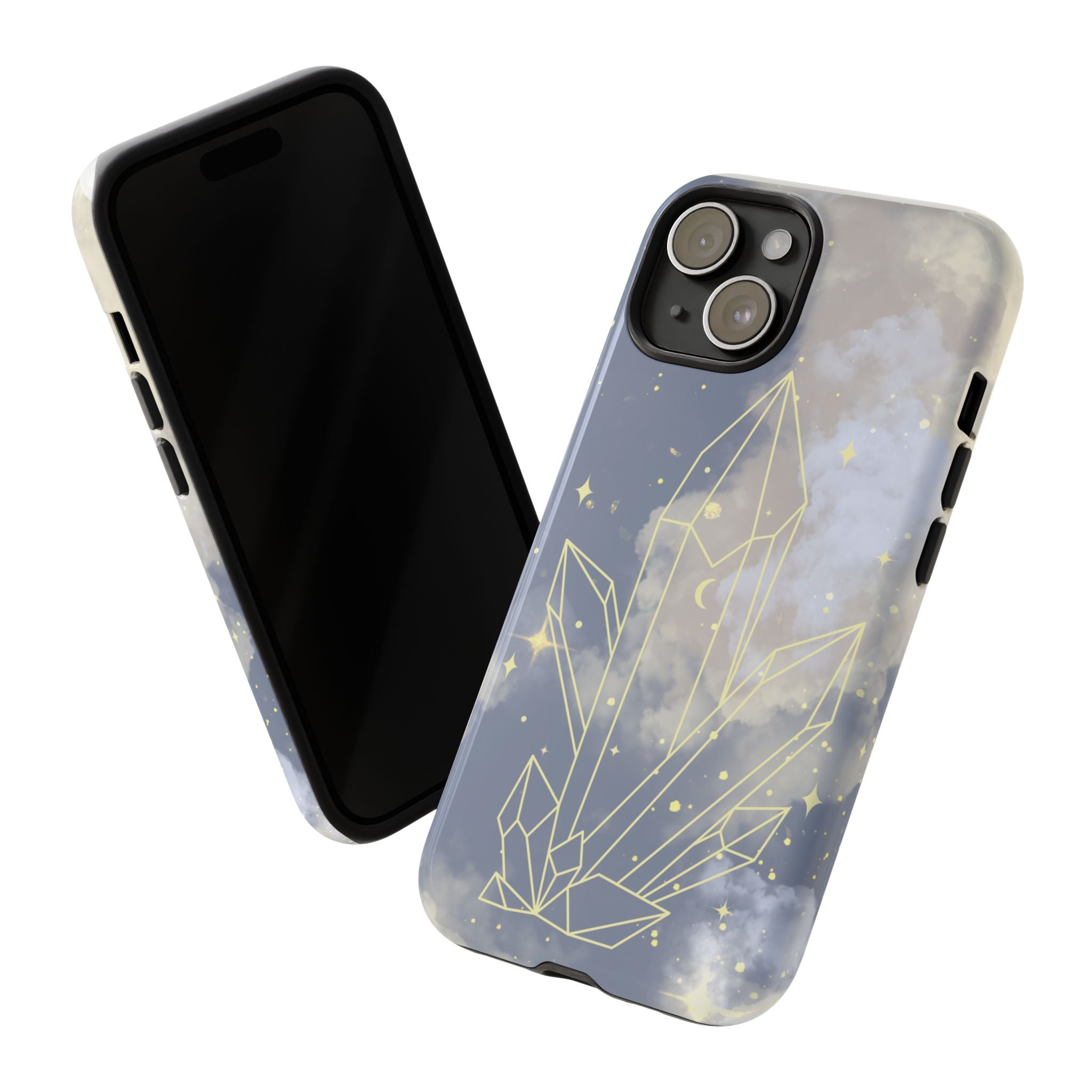 Crystal Moon Tough Phone Case — Mystical Cloudy Sky Protective Cover