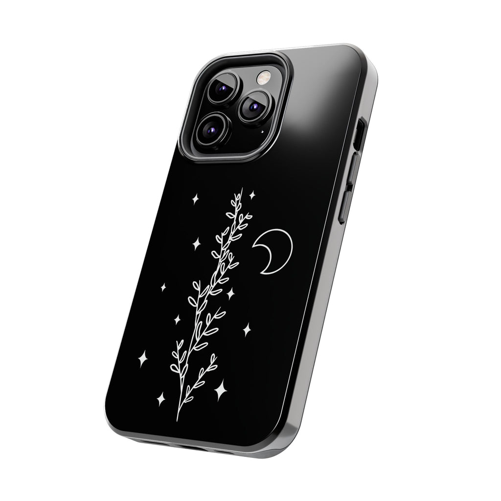 Floral Moon Tough Phone Case – Night Sky Botanical Phone Cover