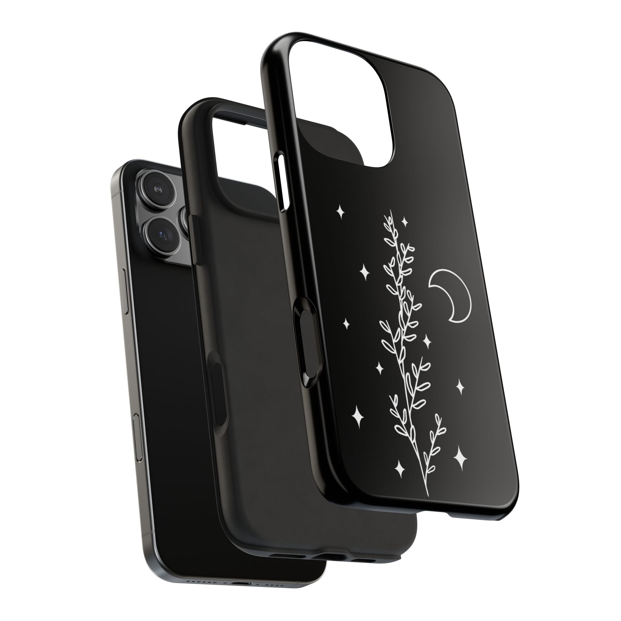 Floral Moon Tough Phone Case – Night Sky Botanical Phone Cover