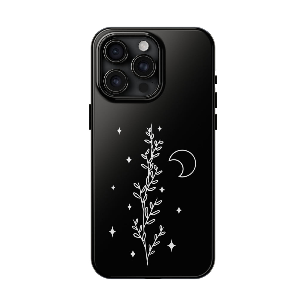 Floral Moon Tough Phone Case – Night Sky Botanical Phone Cover