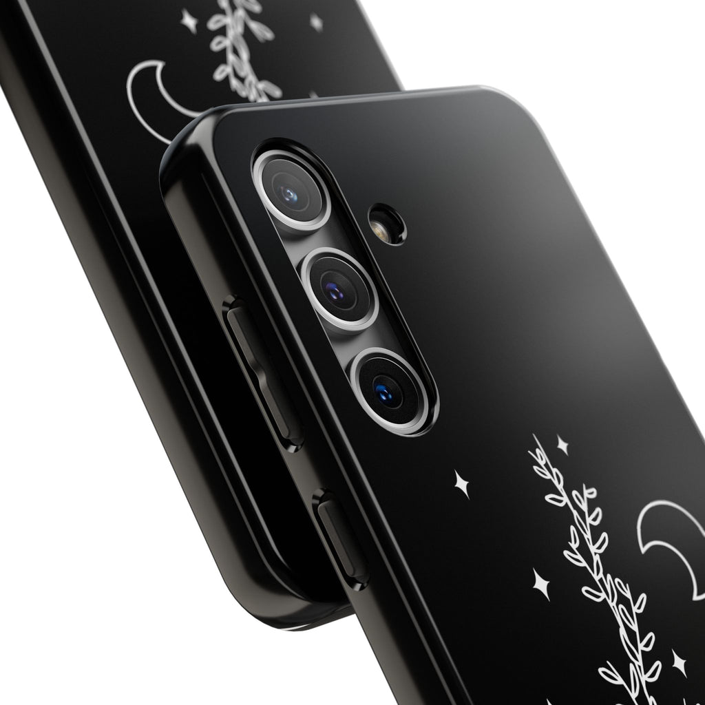 Floral Moon Tough Phone Case – Night Sky Botanical Phone Cover