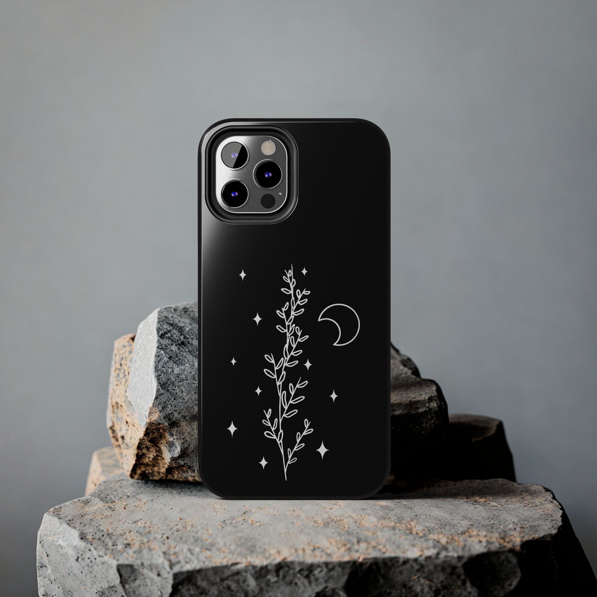 Floral Moon Tough Phone Case – Night Sky Botanical Phone Cover