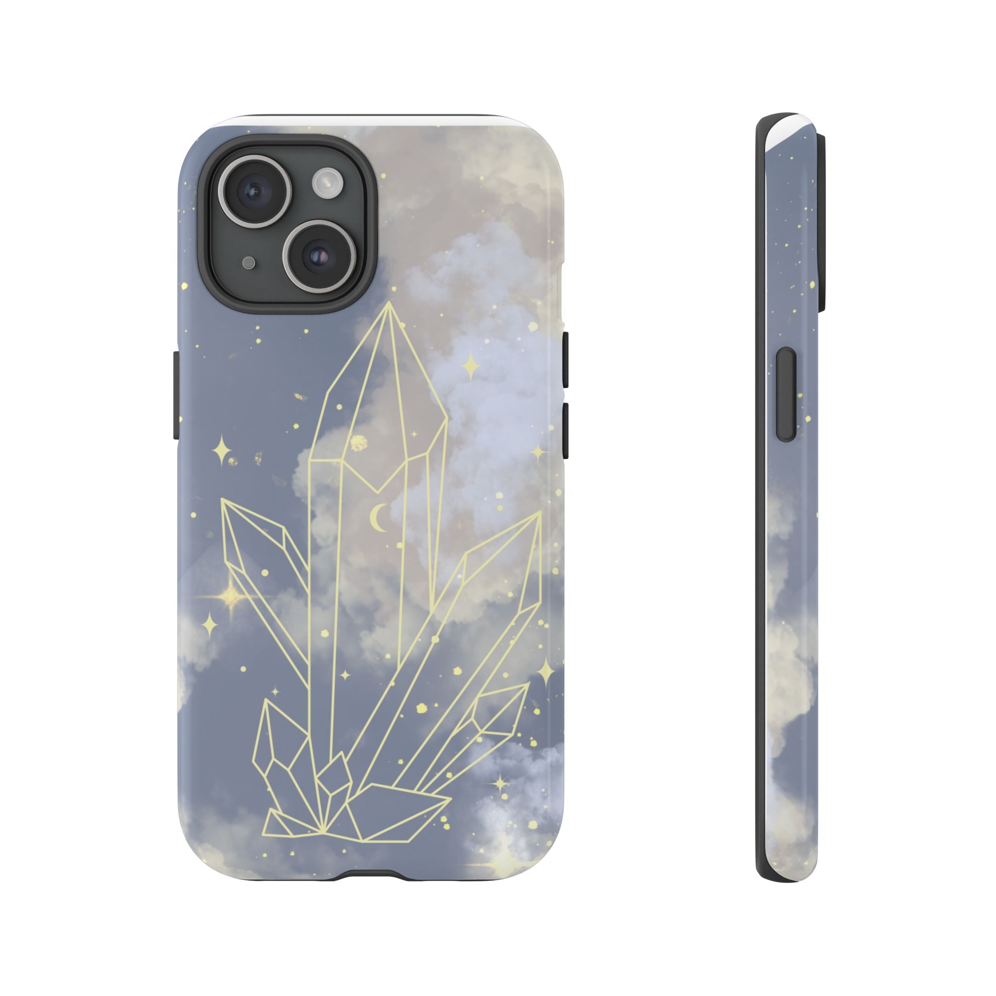 Crystal Moon Tough Phone Case — Mystical Cloudy Sky Protective Cover
