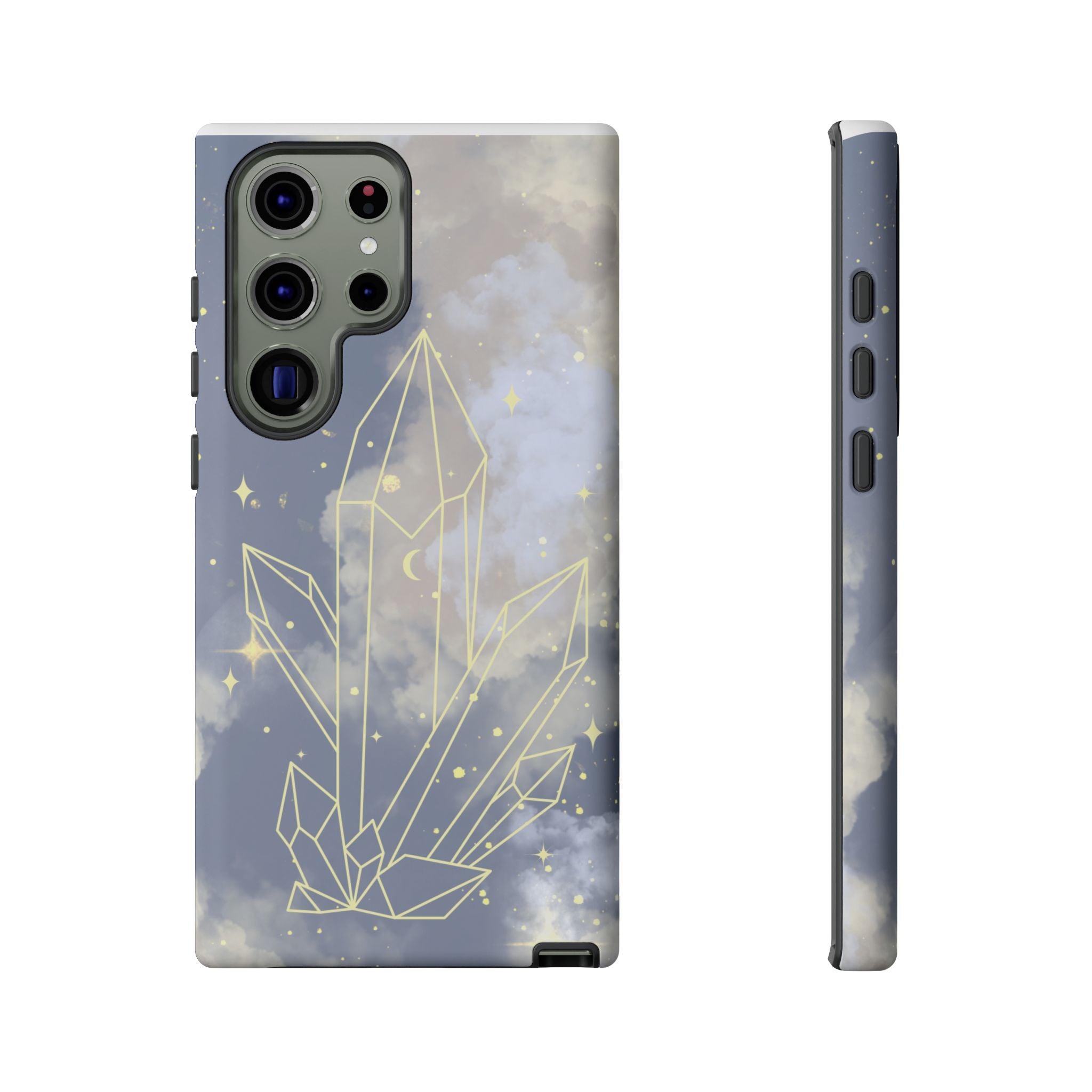 Crystal Moon Tough Phone Case — Mystical Cloudy Sky Protective Cover