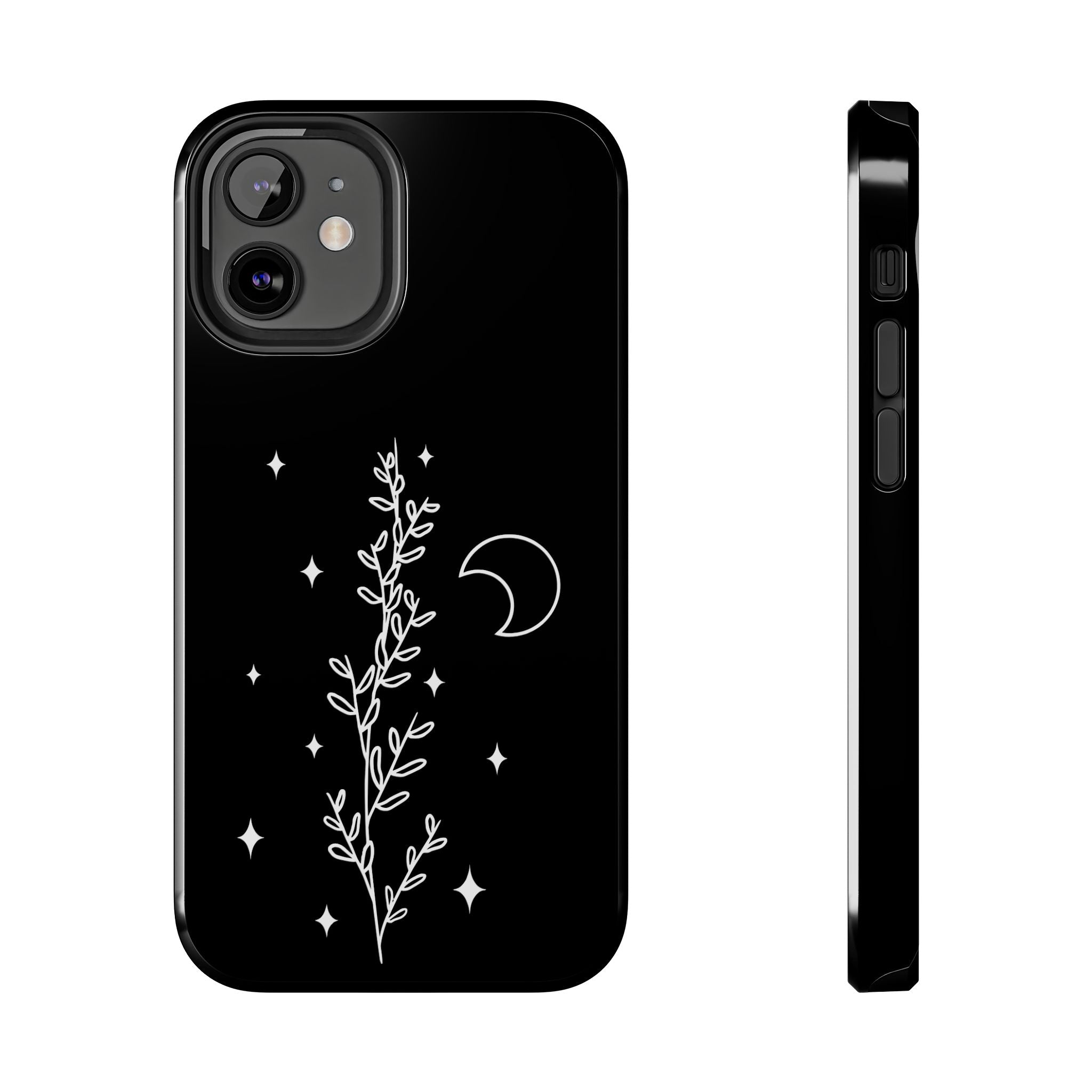 Floral Moon Tough Phone Case – Night Sky Botanical Phone Cover