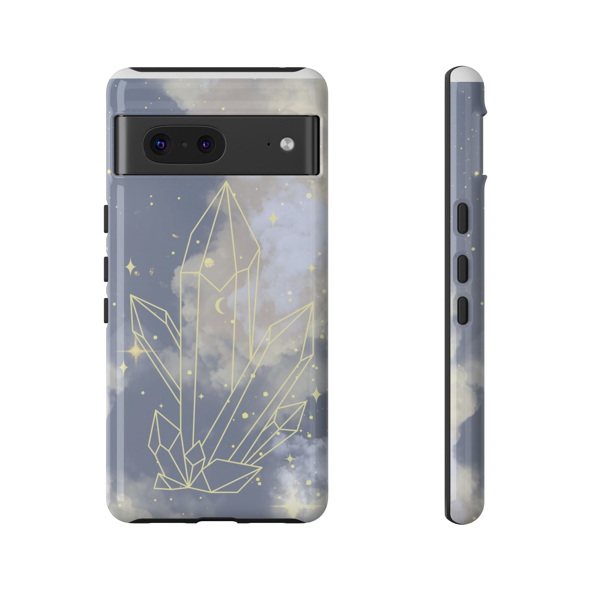 Crystal Moon Tough Phone Case — Mystical Cloudy Sky Protective Cover
