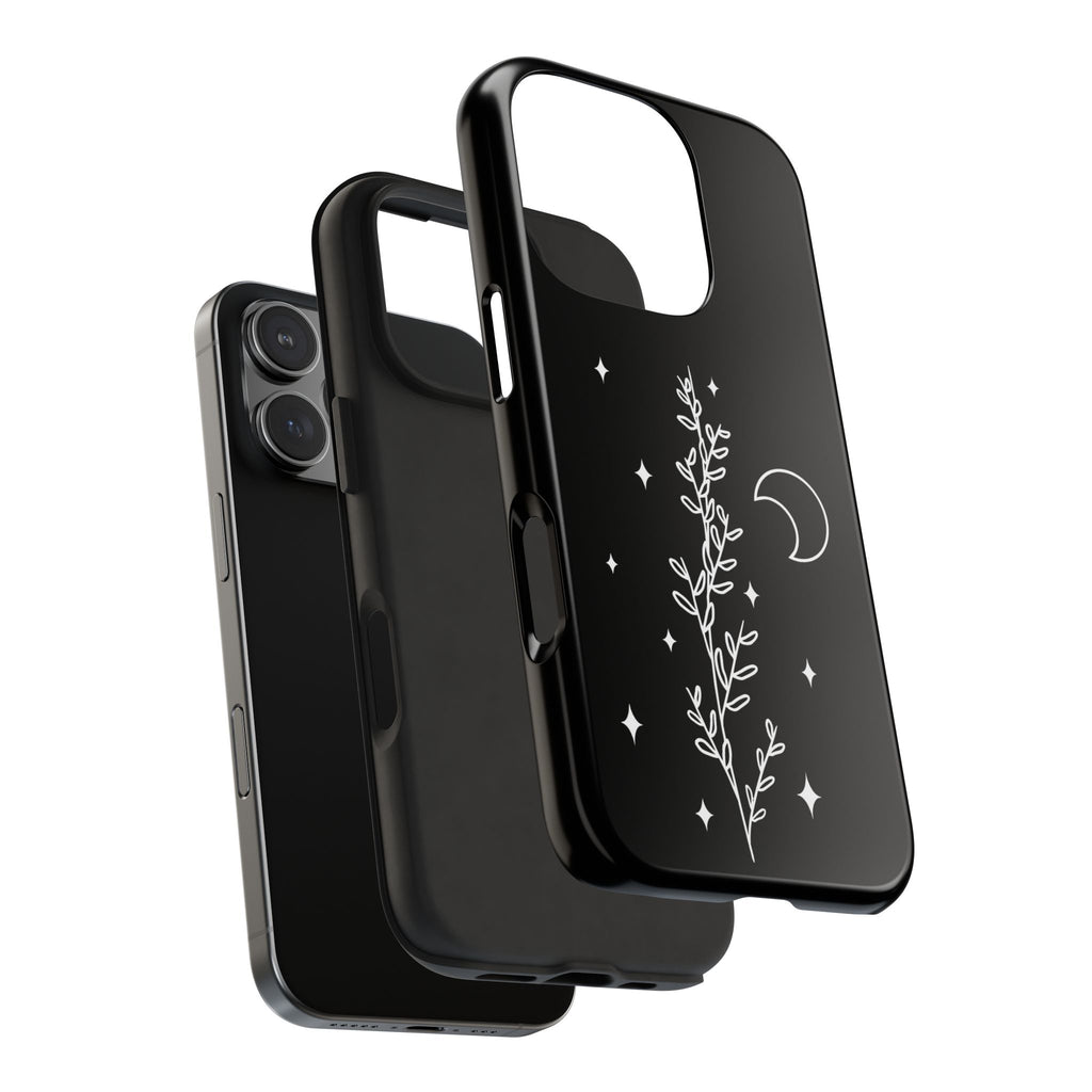 Floral Moon Tough Phone Case – Night Sky Botanical Phone Cover