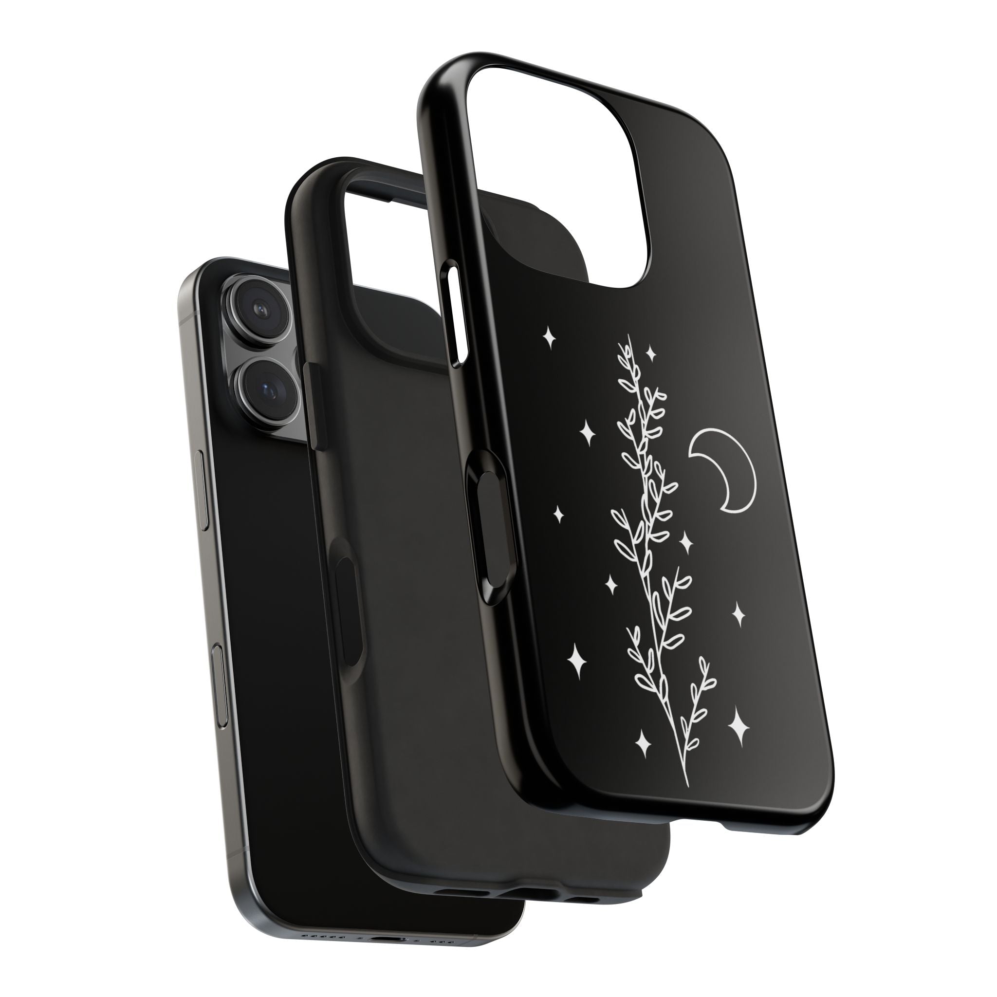 Floral Moon Tough Phone Case – Night Sky Botanical Phone Cover