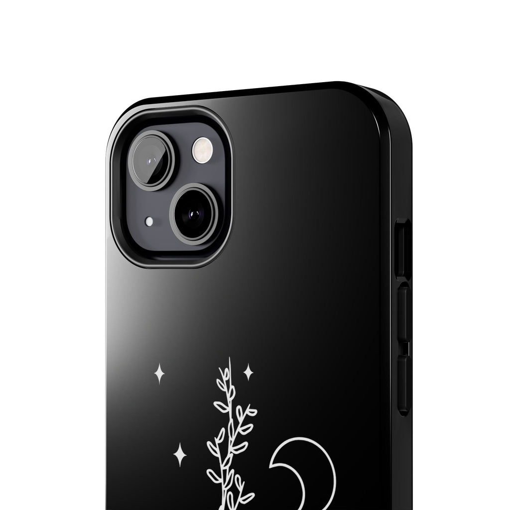 Floral Moon Tough Phone Case – Night Sky Botanical Phone Cover