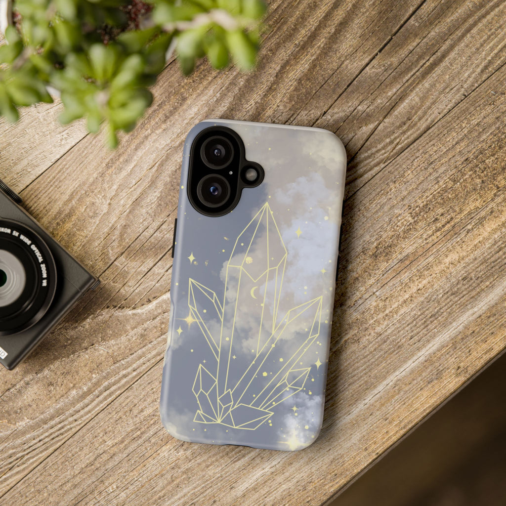 Crystal Moon Tough Phone Case — Mystical Cloudy Sky Protective Cover