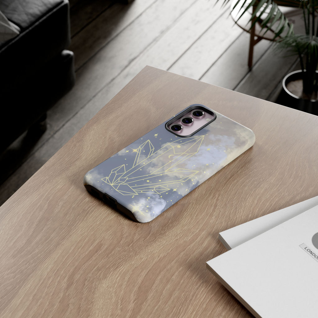 Crystal Moon Tough Phone Case — Mystical Cloudy Sky Protective Cover