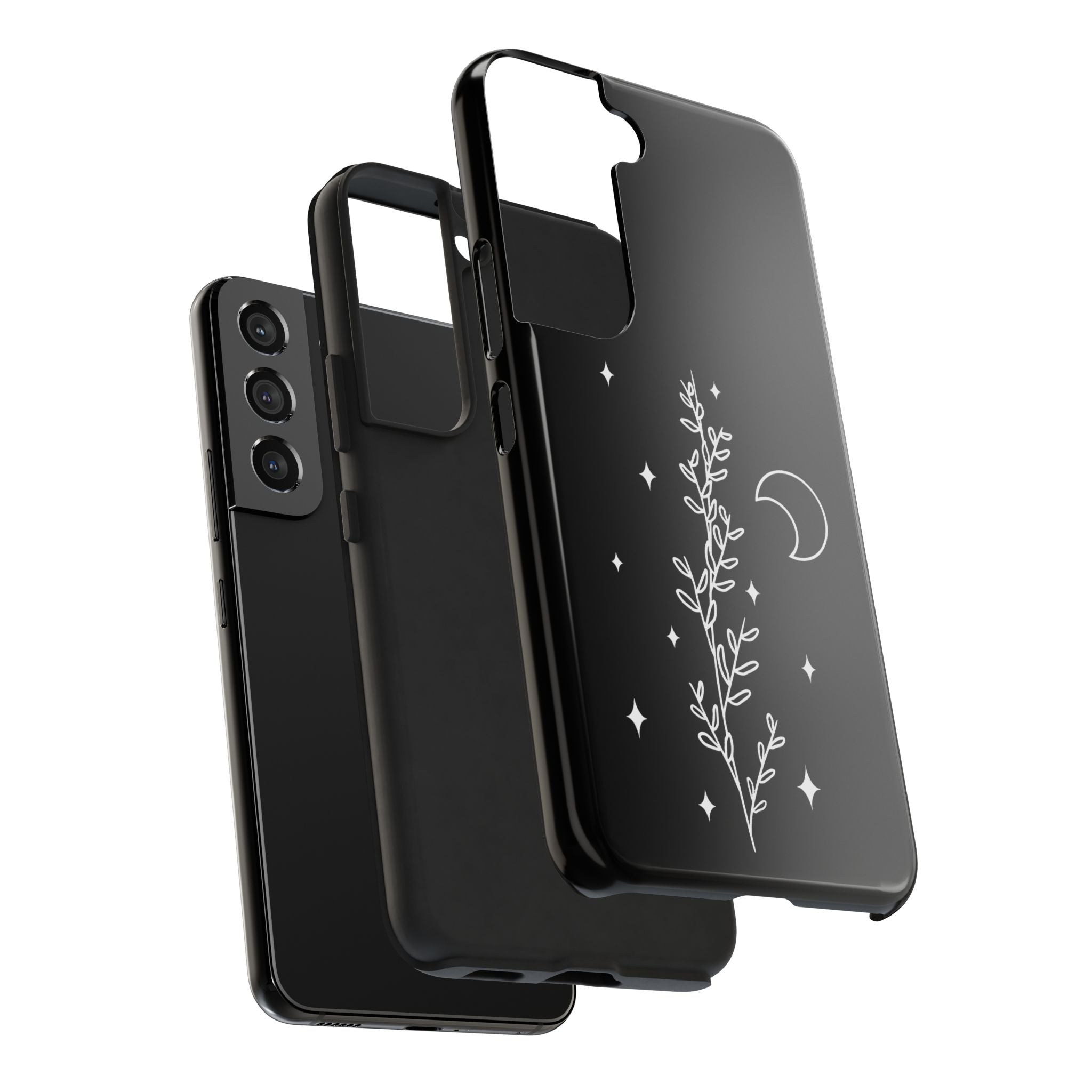 Floral Moon Tough Phone Case – Night Sky Botanical Phone Cover