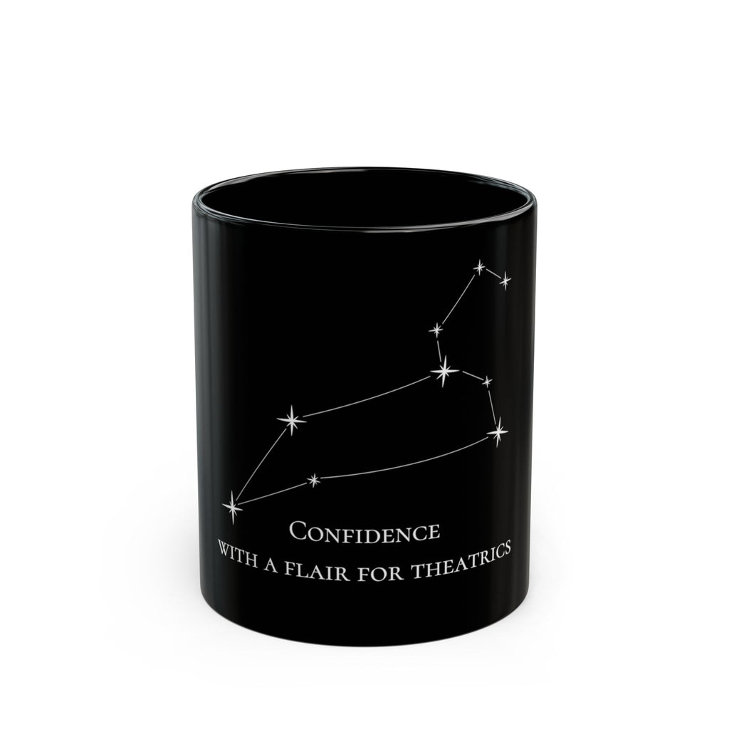 Leo Constellation Mug — "Confidence with a Flair for Theatrics" Black Coffee Cup