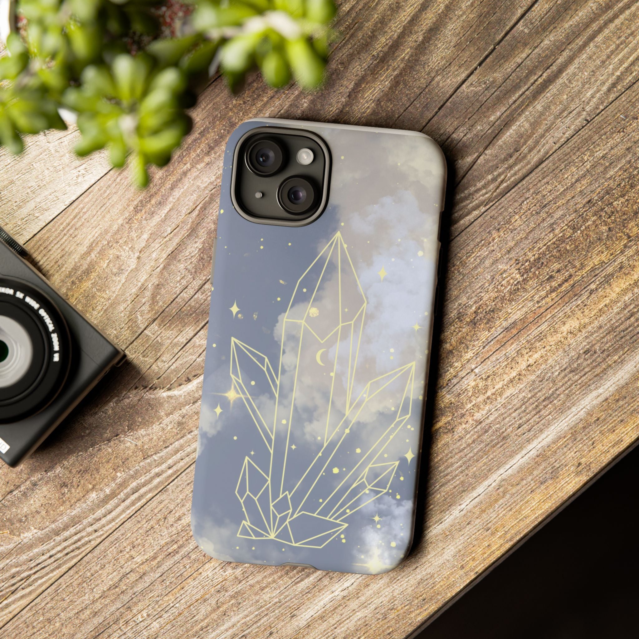 Crystal Moon Tough Phone Case — Mystical Cloudy Sky Protective Cover