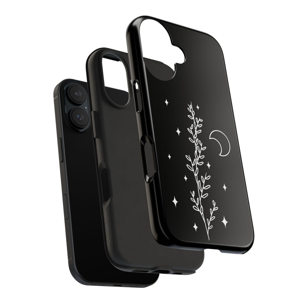 Floral Moon Tough Phone Case – Night Sky Botanical Phone Cover