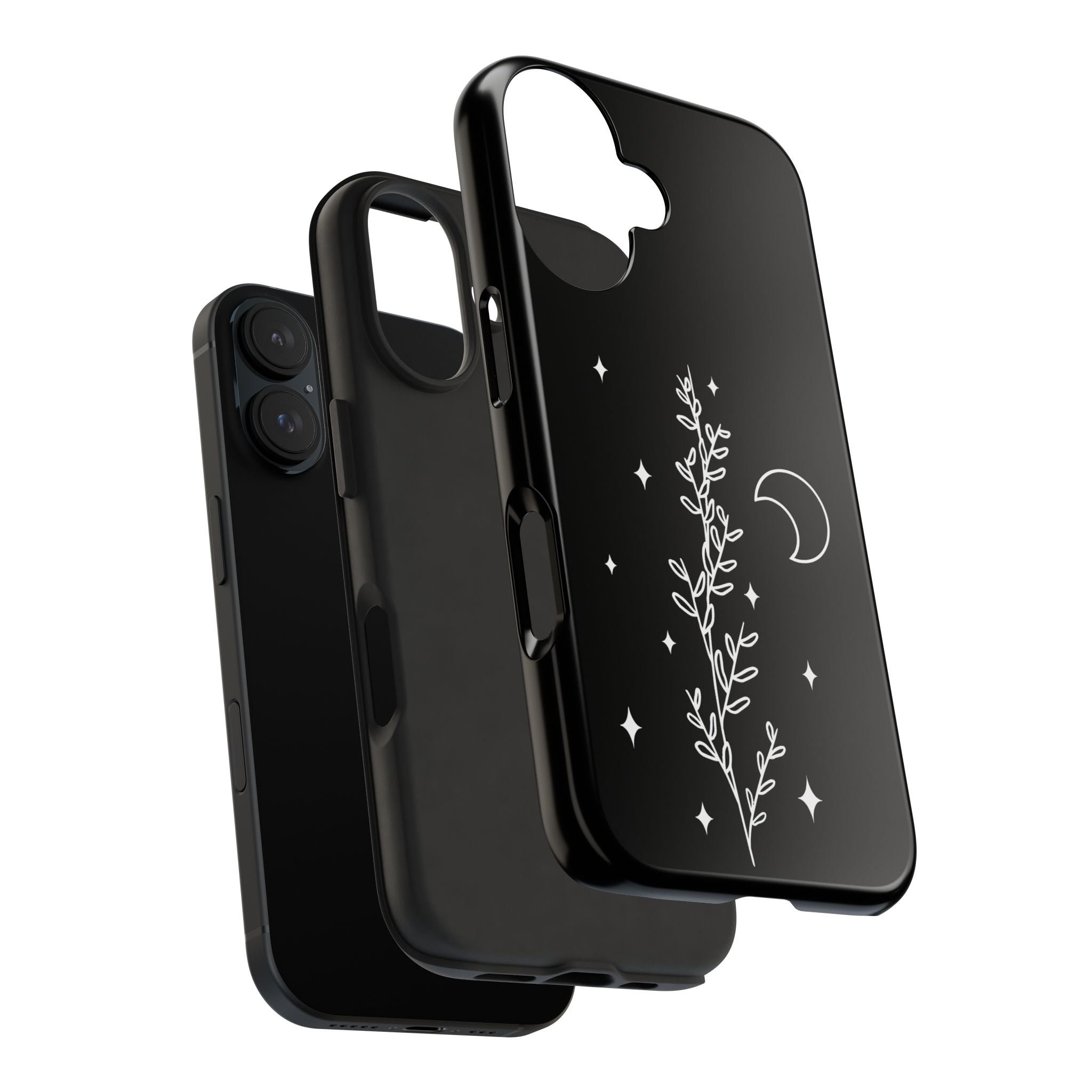 Floral Moon Tough Phone Case – Night Sky Botanical Phone Cover