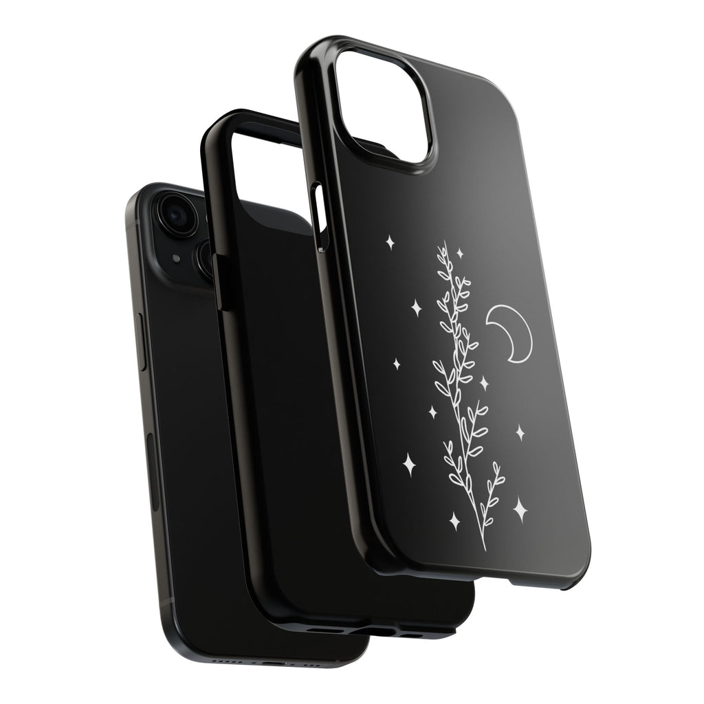 Floral Moon Tough Phone Case – Night Sky Botanical Phone Cover