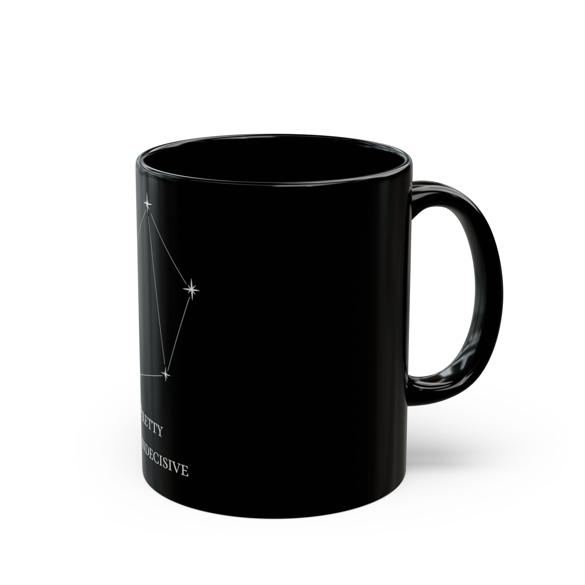 Libra Constellation - "Pretty But Indecisive"- Black Mug — Funny Astrology Coffee Cup (11oz/15oz)