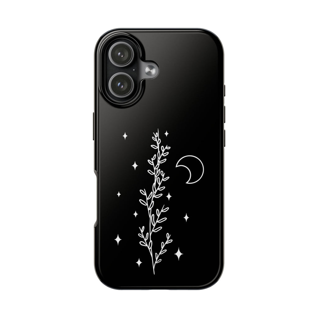 Floral Moon Tough Phone Case – Night Sky Botanical Phone Cover
