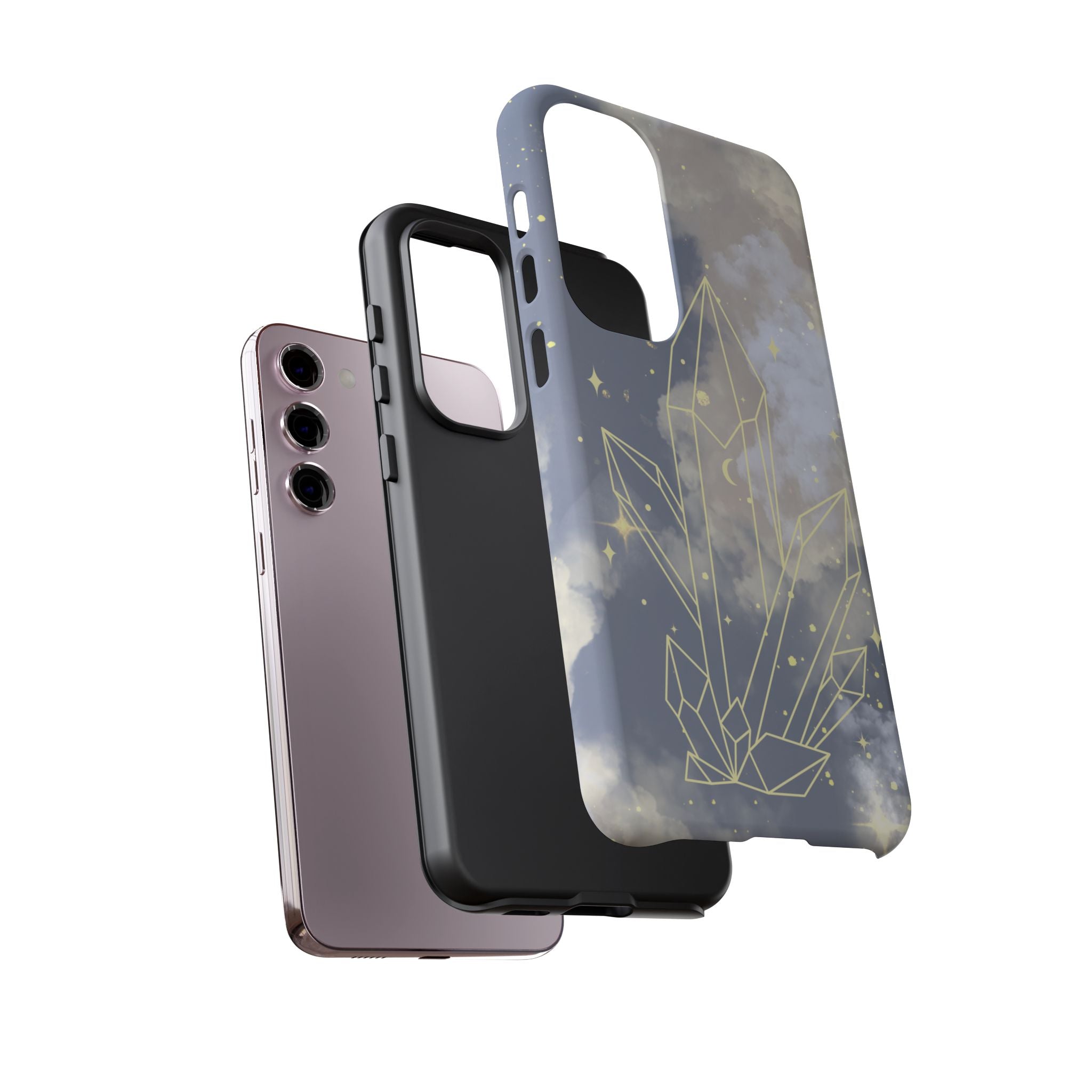 Crystal Moon Tough Phone Case — Mystical Cloudy Sky Protective Cover