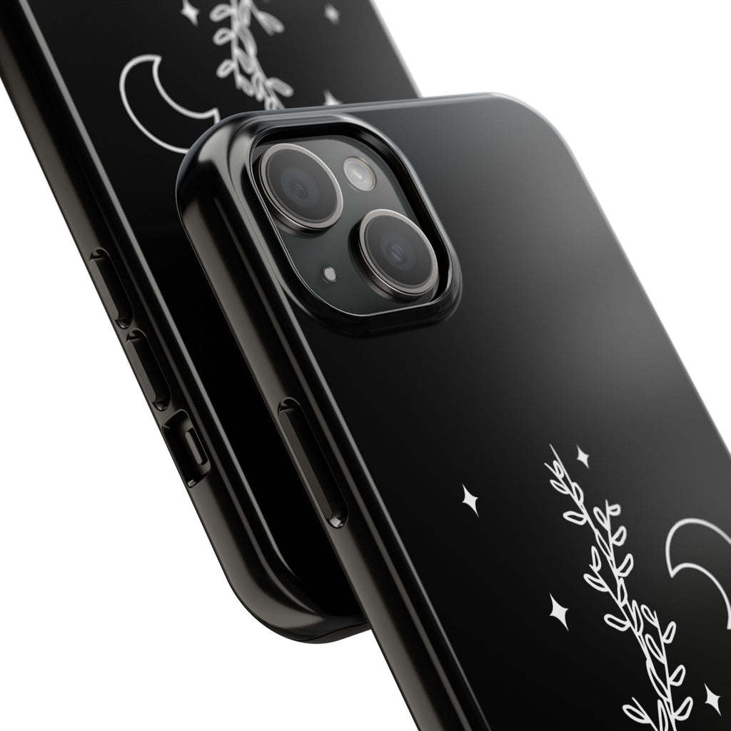 Floral Moon Tough Phone Case – Night Sky Botanical Phone Cover