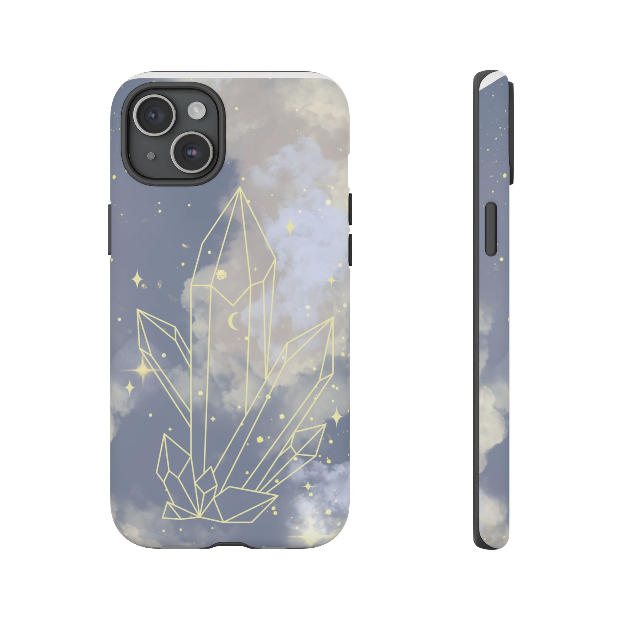 Crystal Moon Tough Phone Case — Mystical Cloudy Sky Protective Cover