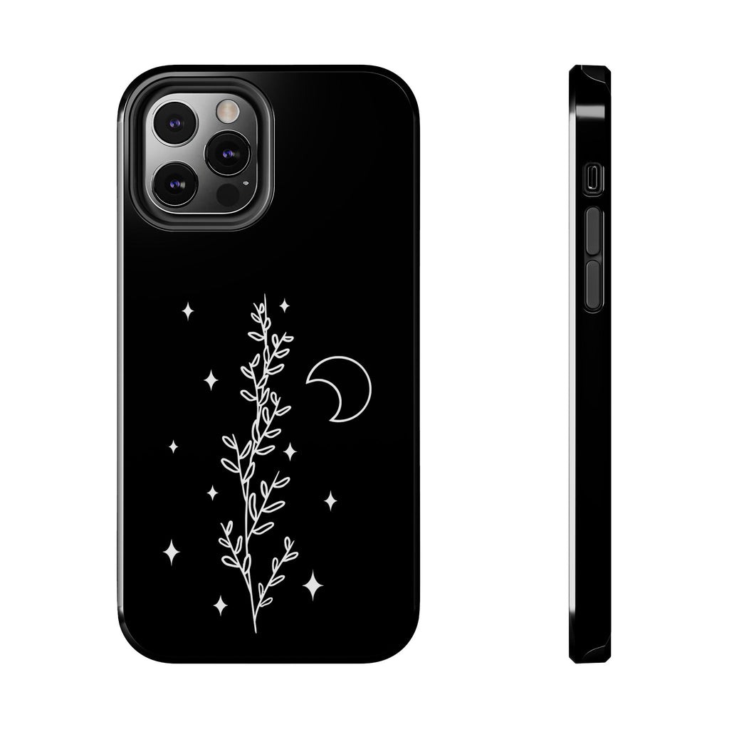 Floral Moon Tough Phone Case – Night Sky Botanical Phone Cover