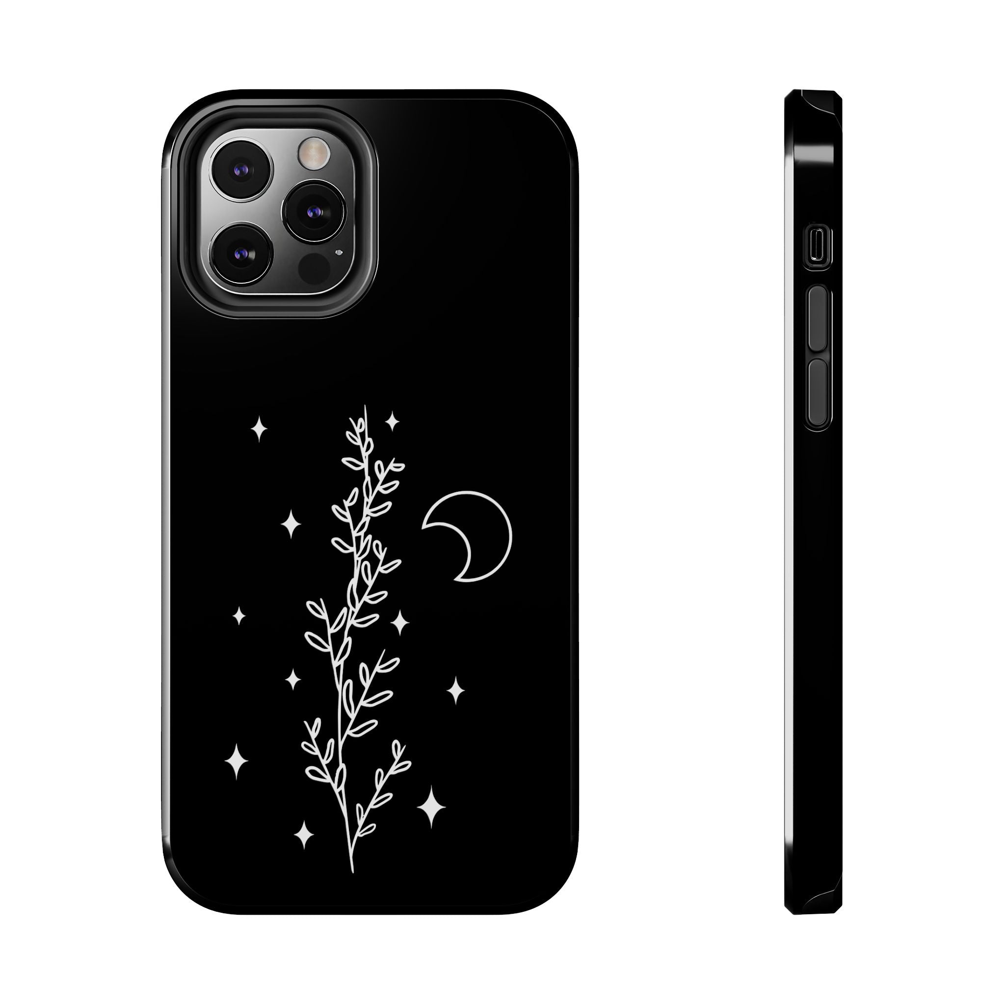 Floral Moon Tough Phone Case – Night Sky Botanical Phone Cover