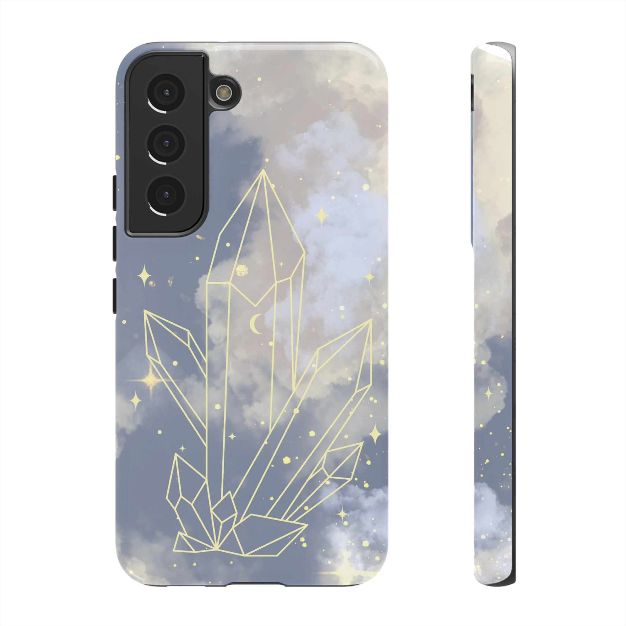 Crystal Moon Tough Phone Case — Mystical Cloudy Sky Protective Cover