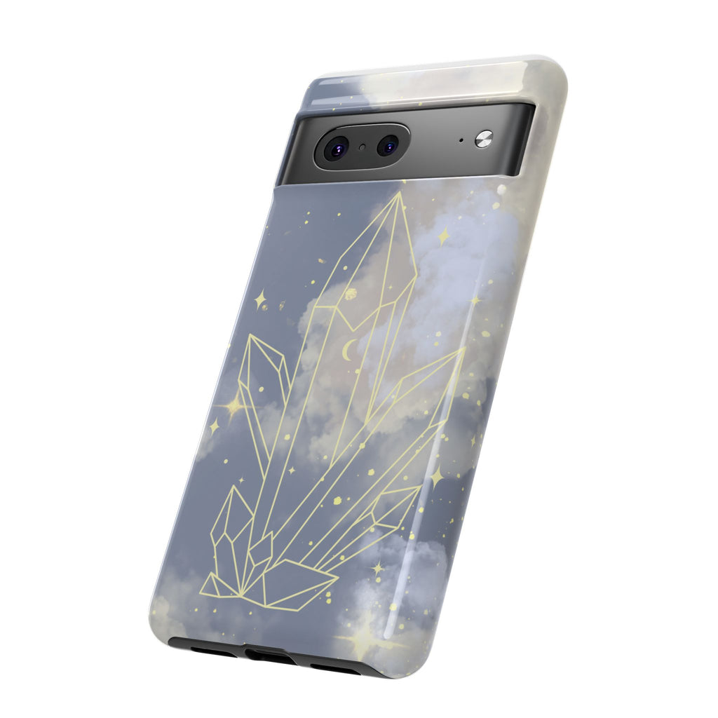 Crystal Moon Tough Phone Case — Mystical Cloudy Sky Protective Cover