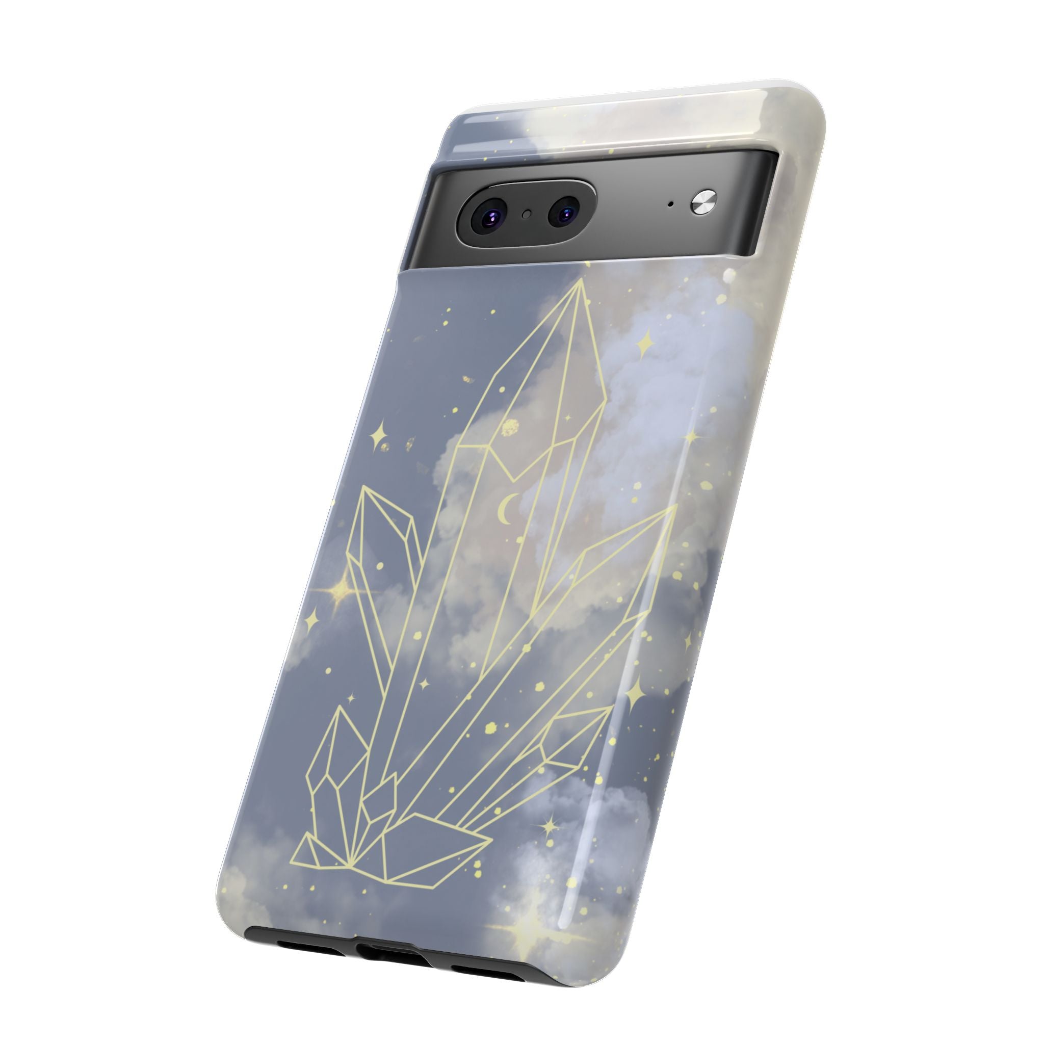 Crystal Moon Tough Phone Case — Mystical Cloudy Sky Protective Cover