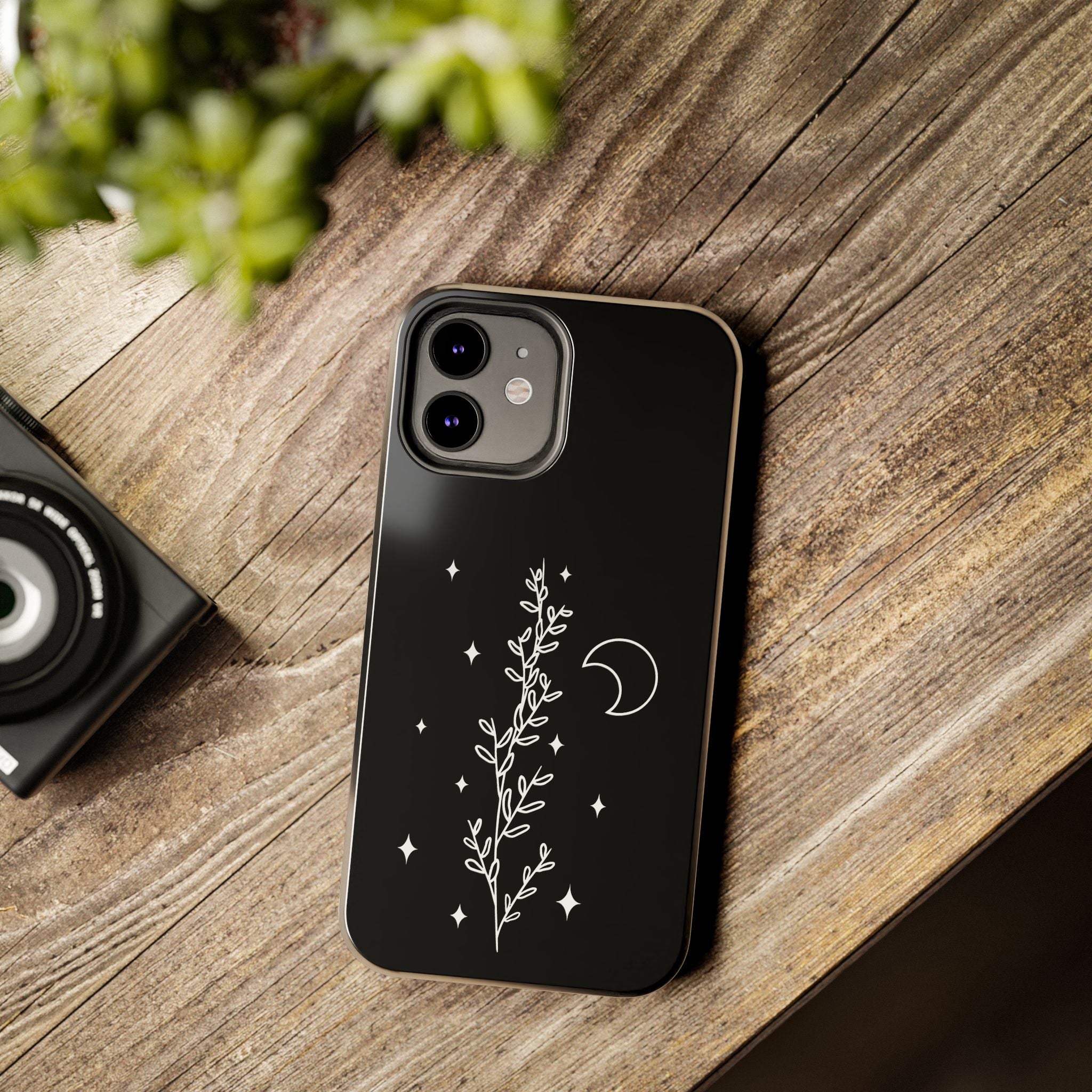 Floral Moon Tough Phone Case – Night Sky Botanical Phone Cover