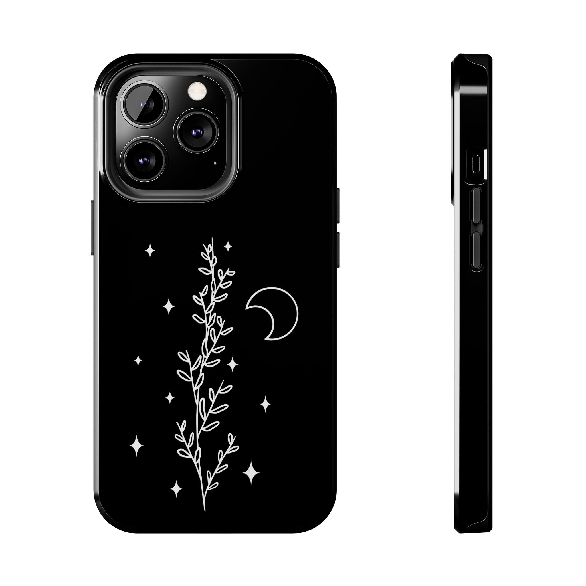 Floral Moon Tough Phone Case – Night Sky Botanical Phone Cover