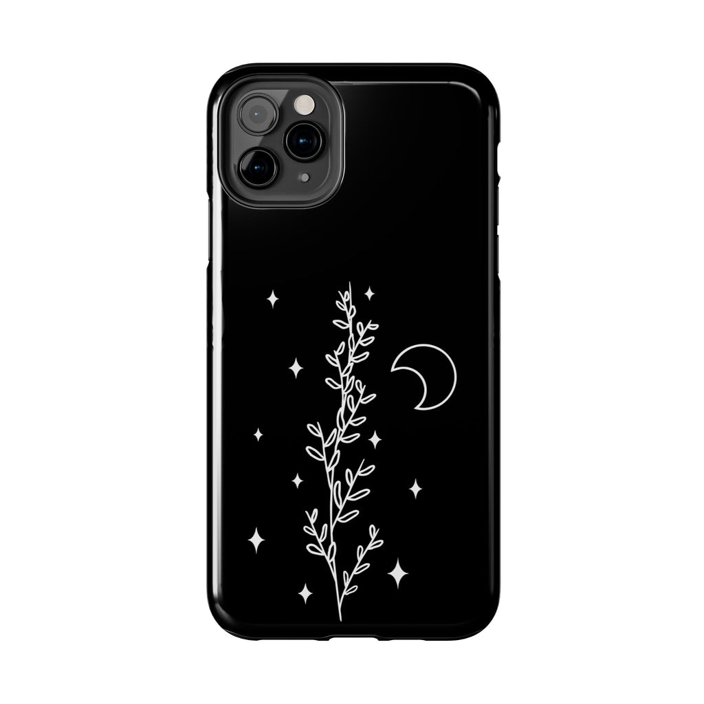 Floral Moon Tough Phone Case – Night Sky Botanical Phone Cover