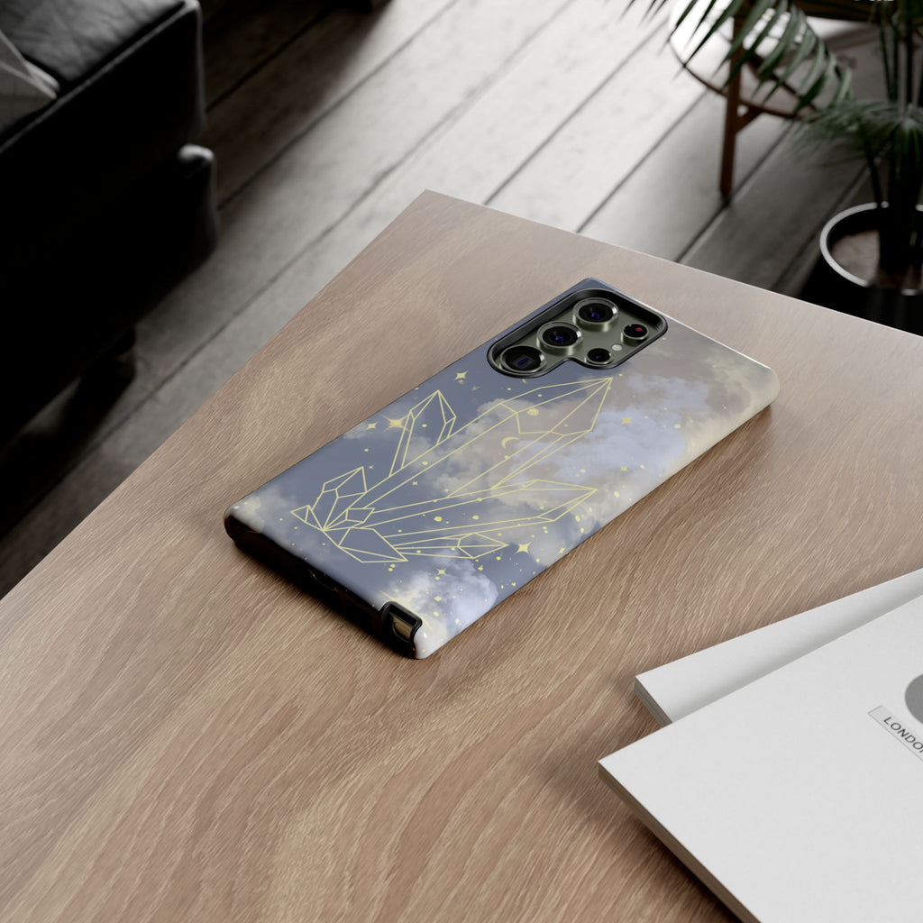 Crystal Moon Tough Phone Case — Mystical Cloudy Sky Protective Cover