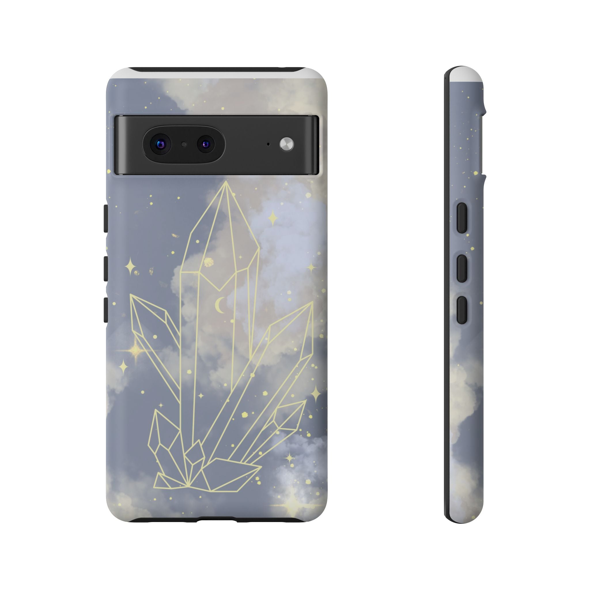 Crystal Moon Tough Phone Case — Mystical Cloudy Sky Protective Cover