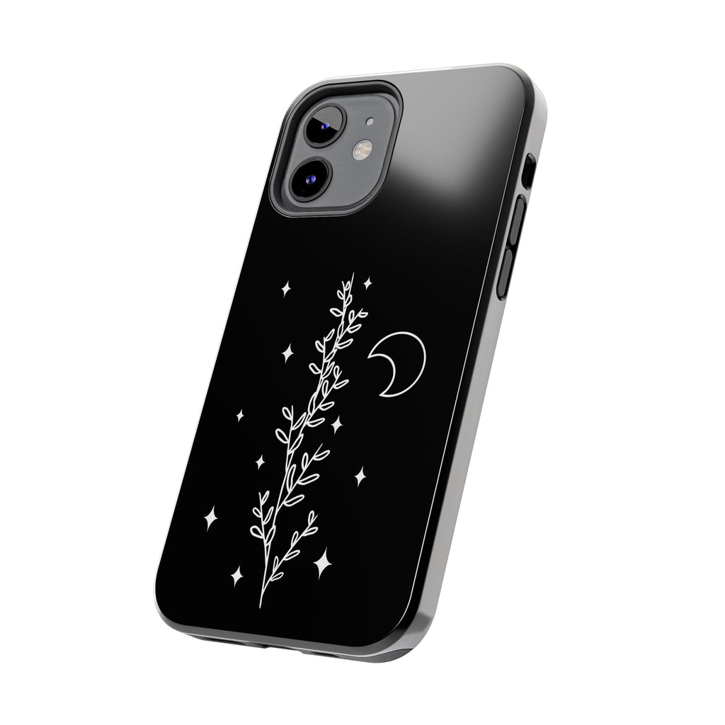 Floral Moon Tough Phone Case – Night Sky Botanical Phone Cover
