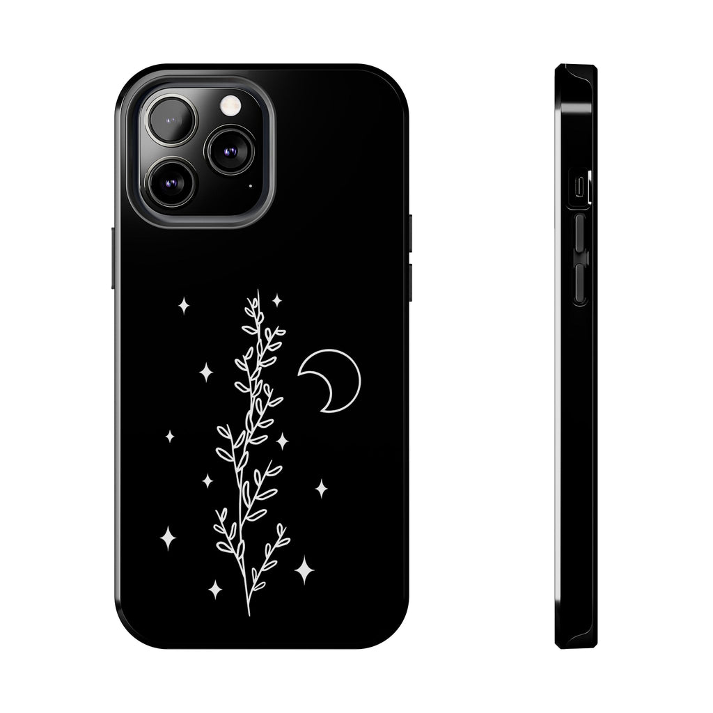 Floral Moon Tough Phone Case – Night Sky Botanical Phone Cover