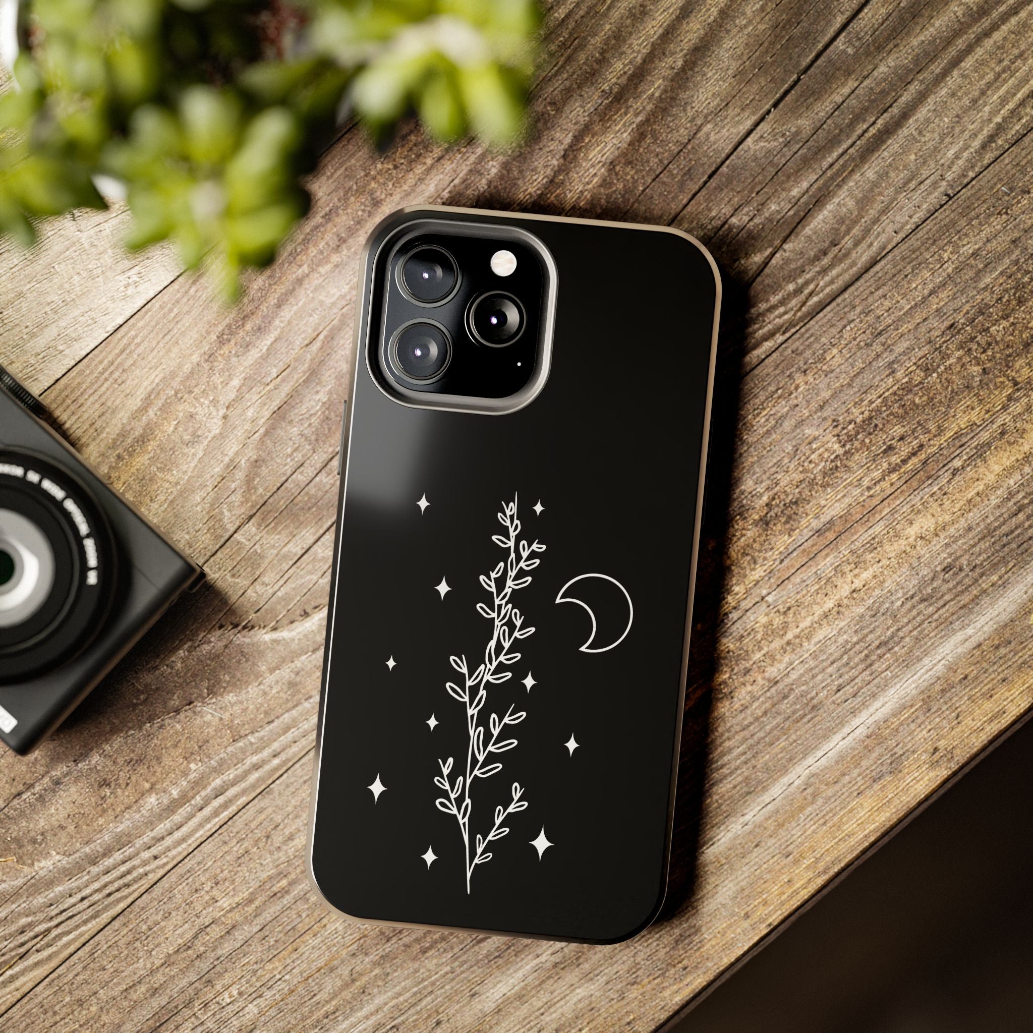 Floral Moon Tough Phone Case – Night Sky Botanical Phone Cover