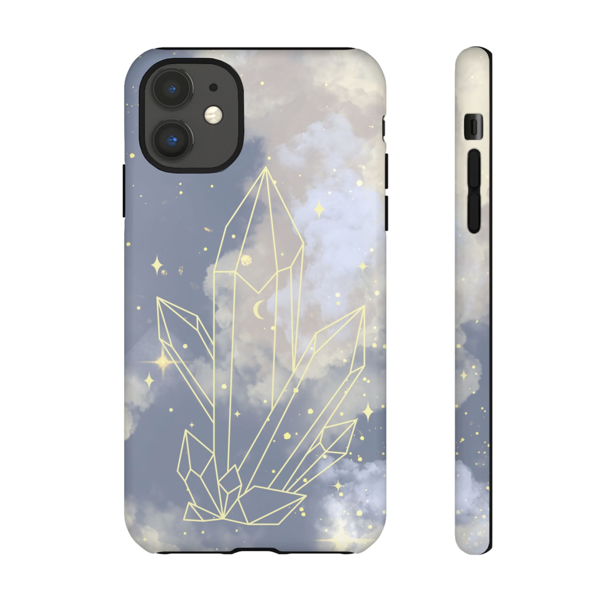 Crystal Moon Tough Phone Case — Mystical Cloudy Sky Protective Cover
